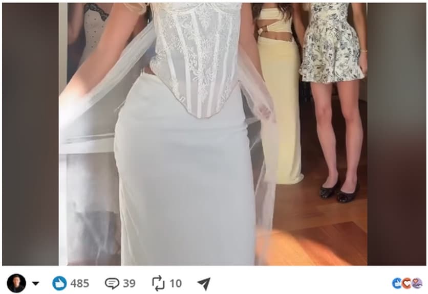 Her engagement party photo post. 485 reactions, 39 comments.
